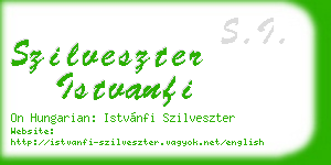 szilveszter istvanfi business card