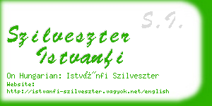 szilveszter istvanfi business card